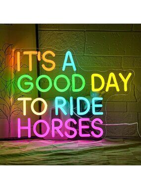 Colorful Equestrian Neon Wall Sign - Dimmable LED Light for Horse Lovers